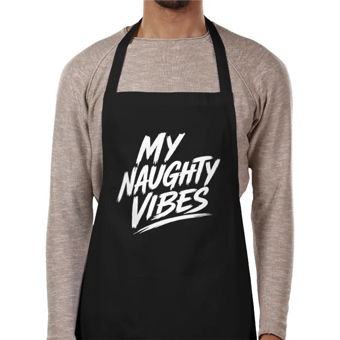 My Naughty Vibes Organic Apron - Slogan Logo