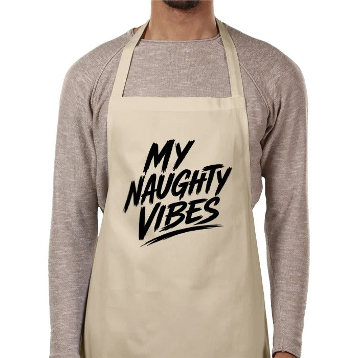 My Naughty Vibes Organic Apron - Slogan Logo
